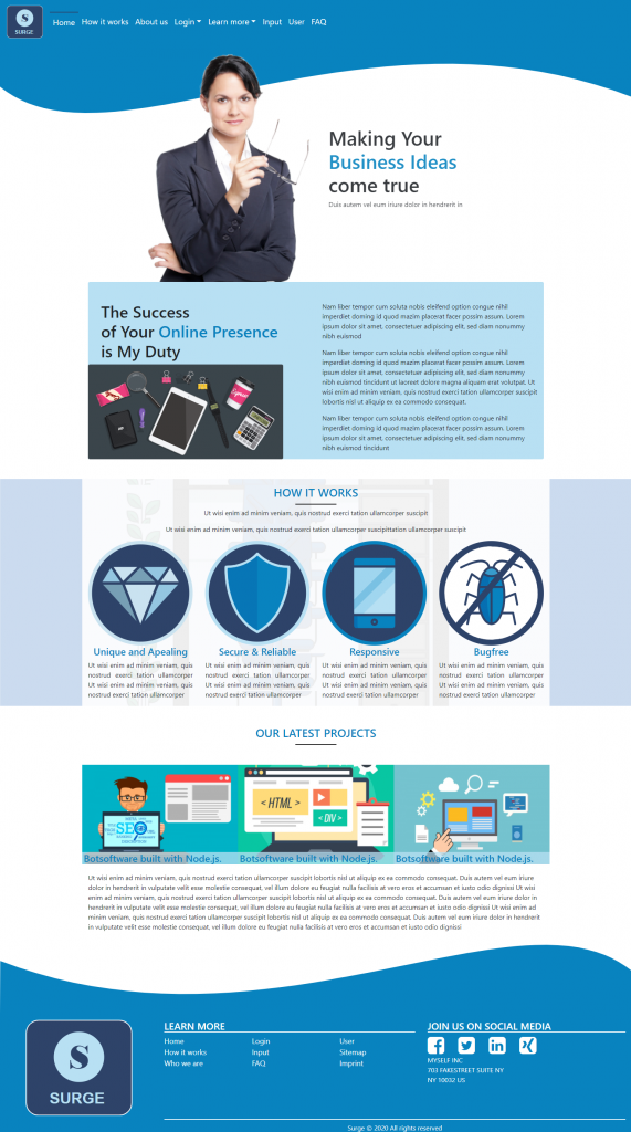 homepage - static website template