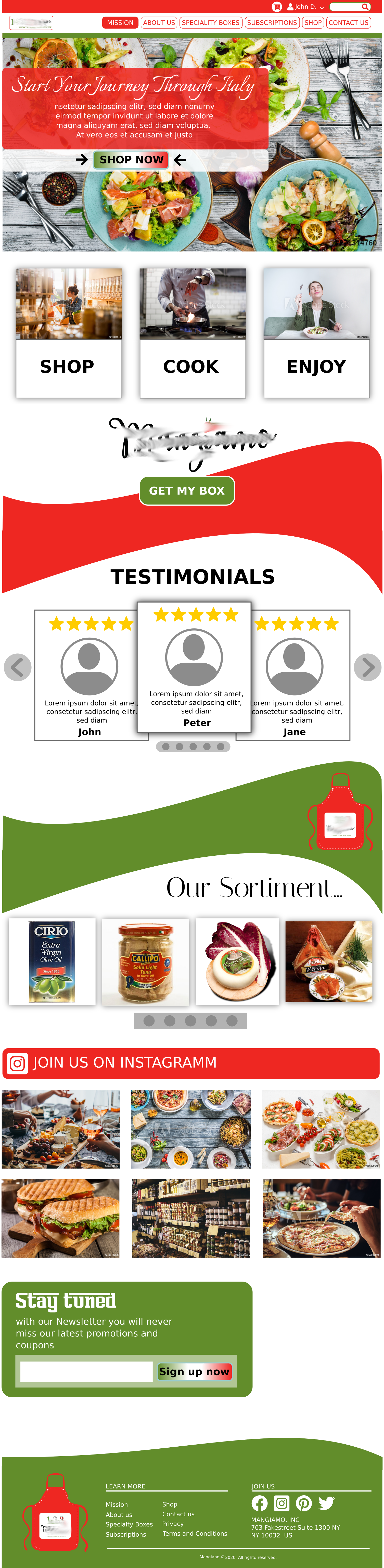 web design contest entry | italian food design